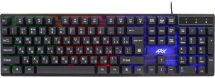 Клавиатура DEFENDER Arx GK-196L RU, USB, Rainbow, мембран.,104кл., черный/прозрачный