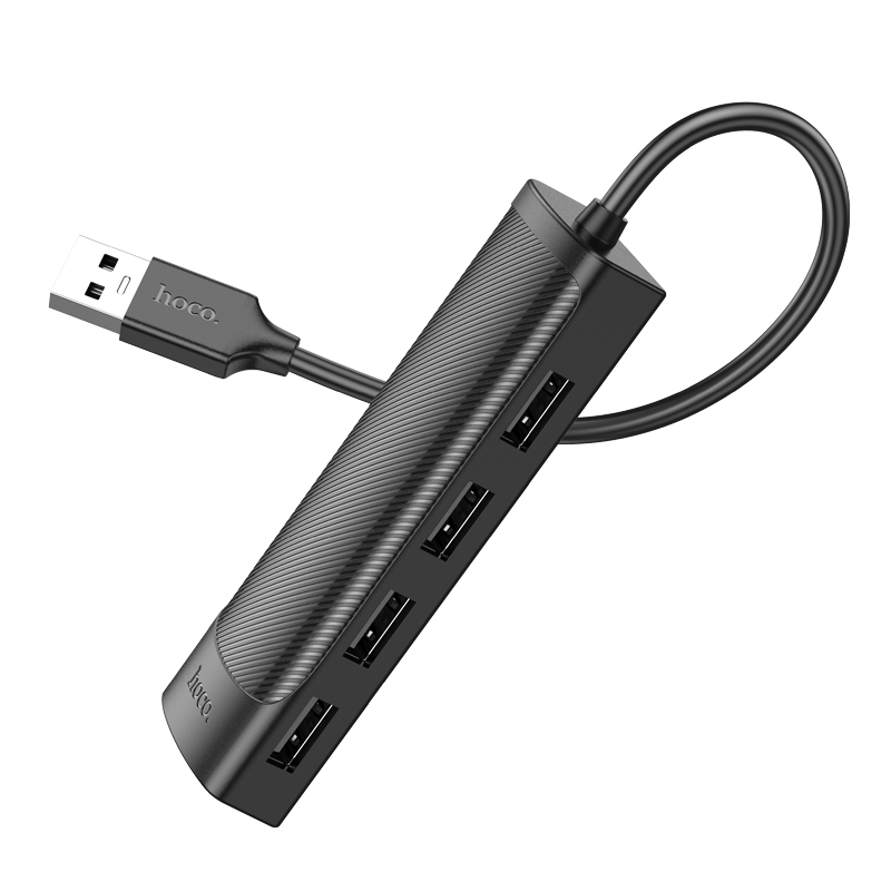 USB хаб HOCO HB41 (4USB 2.0+питание USB) 1.2м черный