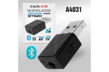 Bluetooth адаптер CARLIVE BT620, USB+AUX 3.5мм, черный