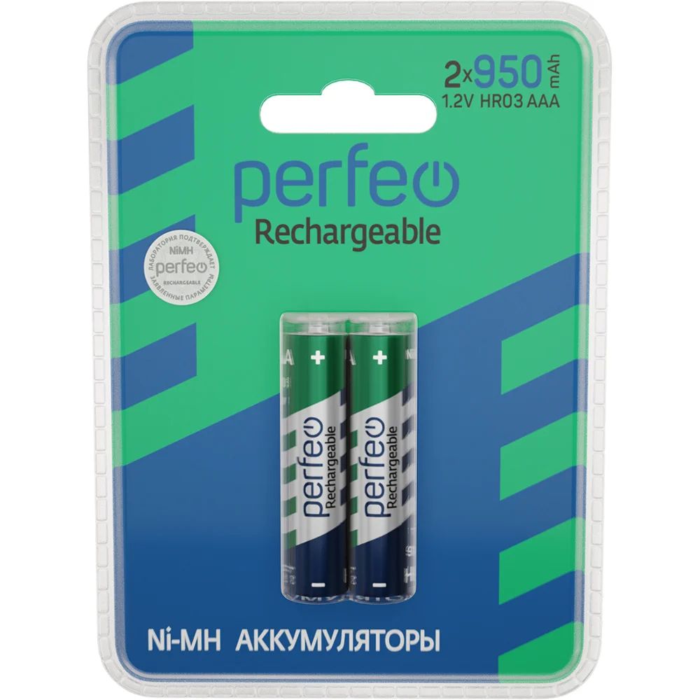 Аккумулятор Perfeo R03 (AAA) 950mAh BL2 (пластик) 2/40