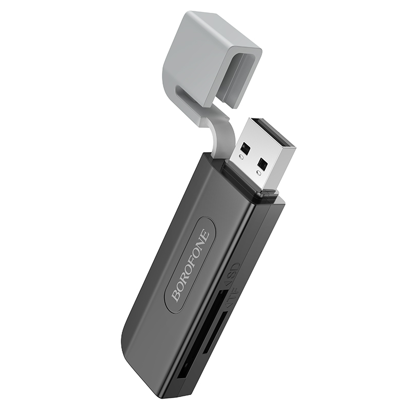 Card Reader BOROFONE DH9 USB/MicroSD/SD, черный