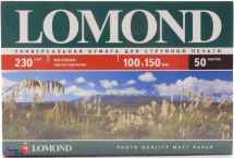 Бумага Lomond матовая 10*15, 230 г/м2 50л 0102034