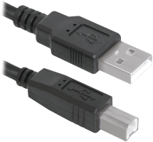 Кабель USB - USB 2.0 (AM-BM) 3м DEFENDER черный (83764)
