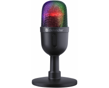 Микрофон DEFENDER Forte GMC 350 игровой стрим, USB, RGB, кабель 2м, черный