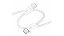 Кабель HOCO Type-C - Type-C X104, 3А, PD 60W, тканевая оплетка, 2м, белый