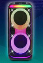 Колонка Ginzzu GM-118, 230W RMS, TWS, Karaoke, Bluetooth+FM+USB+SD+LED+ПДУ, черный