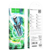 Кабель HOCO X76 3в1 MicroUSB+Lightning+Type-C, 2А, тканевая оплетка, 1м, черный Кабель HOCO X76 3в1 MicroUSB+Lightning+Type-C, 2А, тканевая оплетка, 1м, черный