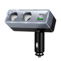 Разветвитель прикуривателя Hoco Z65B, 2 выхода+USB+Type-C, 12-24V/3A, черный