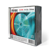 Диск Mirex CD-RW 700Mb 4-12x Slim/5 Диск Mirex CD-RW 700Mb 4-12x Slim/5