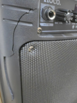 Колонка Hoco BS52 20Вт (FM+AUX+USB+microSD+Bluetooth+TWS+подсветка) черный, трещина на корпусе