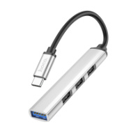 Type-C хаб HOCO HB26 (3USB2.0+1USB3.0+питание Type-C) серебро