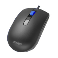Мышь Perfeo FORT, USB, пров.,опт.,3кн., бесшумная, 1000dpi, черный