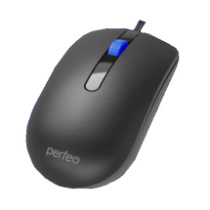 Мышь Perfeo FORT, USB, пров.,опт.,3кн., бесшумная, 1000dpi, черный