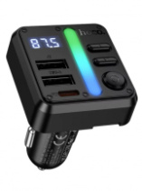 FM modulator Hoco E89, 1USB/1Type-C/microSD/BT5.4, QC3.0, PD45W, 5V/3A, черный