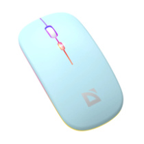 Мышь DEFENDER Coda MB-261, АКБ, 2.4ГГц+Bluetooth, беспр.,опт.,4кн., 800-1600dpi, бесшумная, голубой