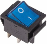Выключатель клавишный 250V 16А (4с) ON-OFF синий с подсветкой Выключатель клавишный 250V 16А (4с) ON-OFF синий с подсветкой