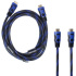 Кабель HDMI - HDMI 3м H211 с фильтрами, тканевая оплетка, черный/синий (пакет)