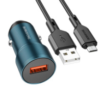 АЗУ BOROFONE BZ19A, 1USB, QC3.0, 3A + MicroUSB 1м, голубой сапфир АЗУ BOROFONE BZ19A, 1USB, QC3.0, 3A + MicroUSB 1м, голубой сапфир
