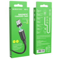Кабель BOROFONE MicroUSB BX41, 2.4A, магнитный, ПВХ, 1м, черный Кабель BOROFONE MicroUSB BX41, 2.4A, магнитный, ПВХ, 1м, черный