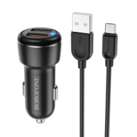 АЗУ BOROFONE BZ17, 2USB, QC3.0, 3A + MicroUSB 1м, черный АЗУ BOROFONE BZ17, 2USB, QC3.0, 3A + MicroUSB 1м, черный