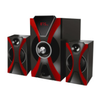 Ак. колонки 2.1 Ginzzu GM-427, 30W+2*15W RMS, Bluetooth, FM+USB+SD+ПДУ, черный