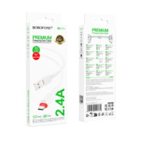Кабель BOROFONE MicroUSB BX110, 2.4А, ПВХ, 1м, белый