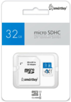 Карта памяти micro SD 32Gb SmartBuy BLUE class 10 с адаптером (UHS-I)
