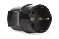 Штепсельное гнездо Smartbuy с заземлением 16А, черный