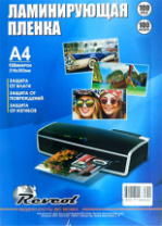 Пленка Revcol для горячего ламинирования 100 мик А4 (100 шт.-1уп.) глянцевая 216х303