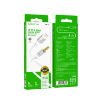 Кабель BOROFONE BL19 Lightning - AUX 3.5мм (шт/шт), ТПЭ, 1м, белый
