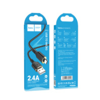 Кабель HOCO MicroUSB X95, 2.4А, тканевая оплетка, 1м, черный Кабель HOCO MicroUSB X95, 2.4А, тканевая оплетка, 1м, черный