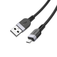 Кабель HOCO MicroUSB X109, 2.4А, силиконовый, 2м, черный (мятая упаковка)