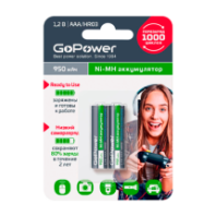 Аккумулятор GoPower R03 (AAA) 950mAh BL2 (предзаряженные) 2/20