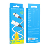 Кабель BOROFONE USB - Lightning BX83, 2.4А, силиконовый, 1м, белый Кабель BOROFONE USB - Lightning BX83, 2.4А, силиконовый, 1м, белый