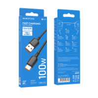 Кабель BOROFONE USB - Type-C BX93, 6А, 100W, ПВХ, 1м, черный