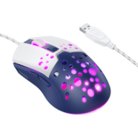 Мышь HOCO GM51, USB, подсвет.,пров.,опт.,6кн., 1200-3600dpi, белый/синий