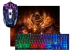 Набор игровой DEFENDER Aura MKP-117 RU, клавиатура+мышь+коврик, RGB, черный