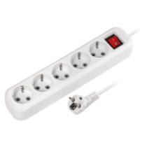 Сетевой удлинитель SmartBuy 5 розеток, 16А, 3500Вт, 10м, заземление, выкл., ПВС 3х1, белый