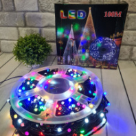 LED гирлянда Нить, V8, внутренняя, мультиколор, 100м, 220В