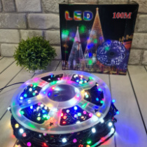 LED гирлянда Нить, V8, внутренняя, мультиколор, 100м, 220В