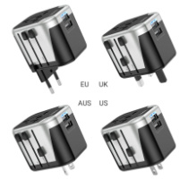 Сетевой переходник Hoco AC5 (EU/UK/US/AUS), 2USB, 2.4А, черный