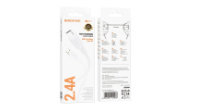 Кабель BOROFONE MicroUSB BX111, 2.4А, ПВХ, 1м, белый