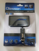 Разветвитель прикуривателя Olesson 1637, 2 выхода+2USB, 12V/24V, 120W, черный (A1042)