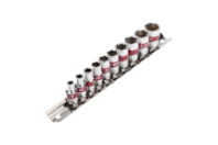 Набор торцевых головок 1/4, шестигранные, CrV, 10 шт, 4-13 мм Rexant