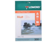 Бумага Lomond матовая A4, 200г/м. 50л  0102033