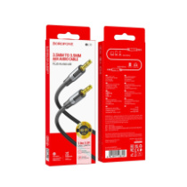 Кабель AUX 3.5мм (шт/шт) 1м BOROFONE BL19, ТПЭ, черный