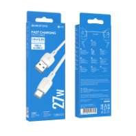 Кабель BOROFONE USB - Type-C BX93, 27W, 3A, ПВХ, 1м, белый