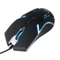 Мышь Nakatomi MOG-05U, USB, подсвет.4цв., игров.,пров.,опт.,4кн., 400-1600dpi, черный