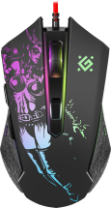 Мышь DEFENDER Sin'Sister GM-933, Rainbow, игров.,пров.,опт.,6кн., 800-1200dpi, черный