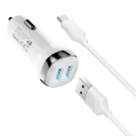 АЗУ Hoco Z40, 2USB, 2.4A + Type-C 1м, белый 1/10/100 АЗУ Hoco Z40, 2USB, 2.4A + Type-C 1м, белый 1/10/100